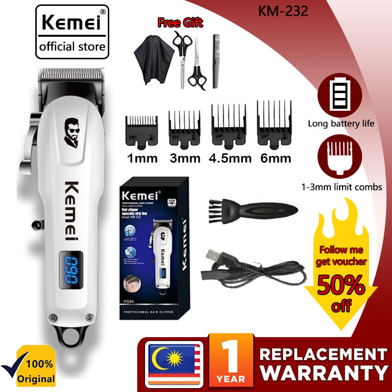 Kemei KM-232 electric hair clipper KM-809A clippers clippers for men barbearia profissional acessori