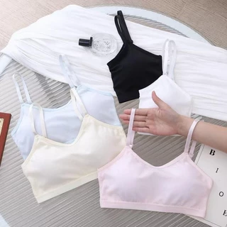 เสื้อชั้นในแบบไร้โครง ตาข่ายระบายอากาศแบบสวม สำหรับสาวอกเล็ก พร้อมฟองน้ำเย็บติด สายเล็กปรับได้ (509)ฟรีไซส์ (32/65AB)