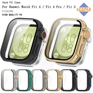 เคสพีซีกระจกนิรภัย for Huawei Watch Fit 4/4Pro Smartwatch ฟิล์มป้องกันหน้าจอกันชนอุปกรณ์เสริม for Huawei Fit 3