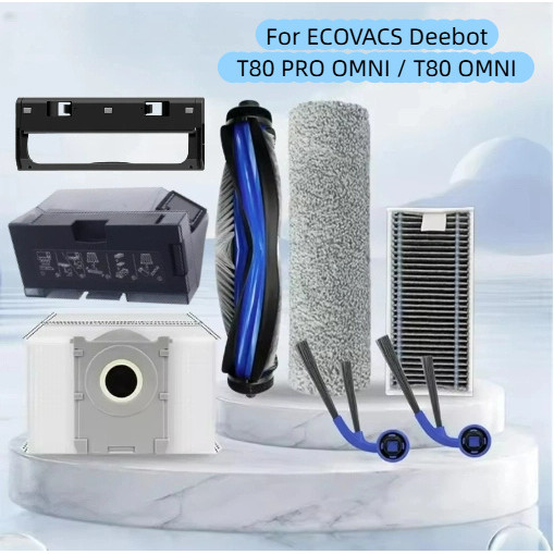 ECOVACS Deebot T80 PRO OMNI / T80 OMNI เครื่องดูดฝุ่นหุ่นยนต์อุปกรณ์เสริมลูกกลิ้งหลักแปรงด้านข้างกรอง Mop Pad ถุงเก็บฝุ่น Spars อะไหล่