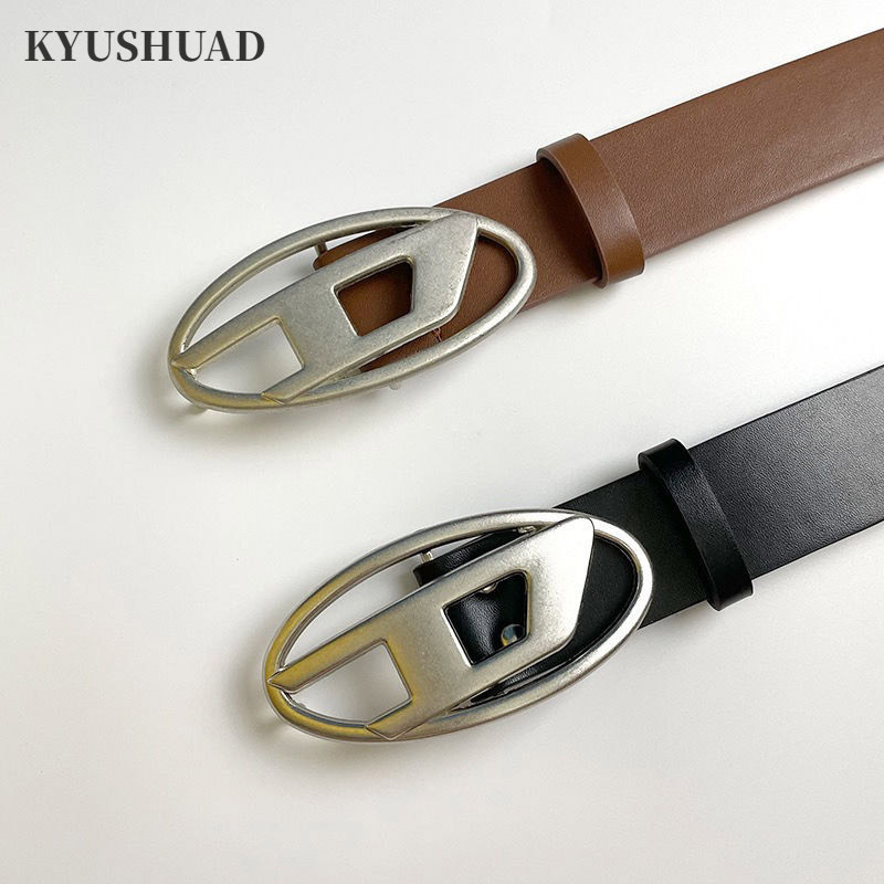 KYUSHUAD เข็มขัดหนังผู้ชาย American Vintage Casual All-Matching Belt