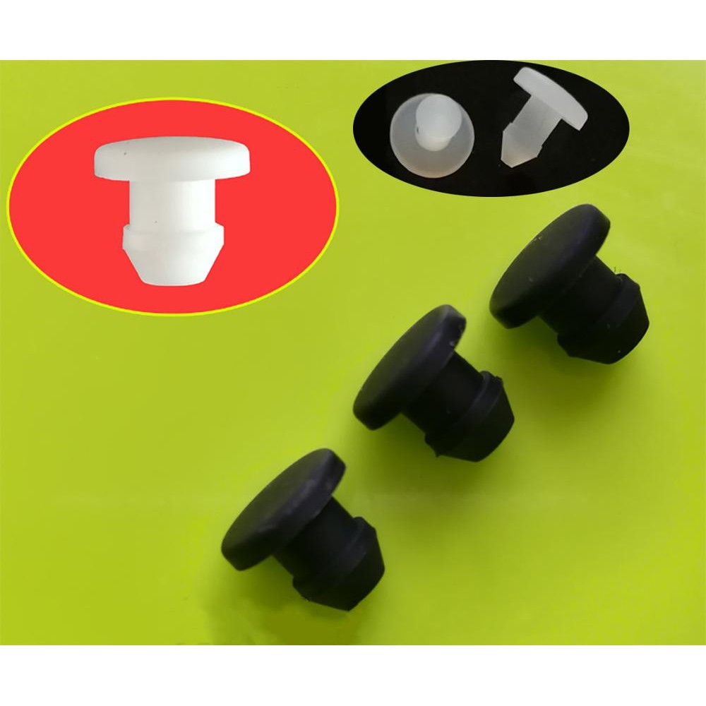 สีดําสีขาวซิลิโคนยาง Hole Caps T-type ปลั๊กฝาครอบ Snap-on ปะเก็น Blanking End Cap Seal Stopper 2.5-50.6 มม.