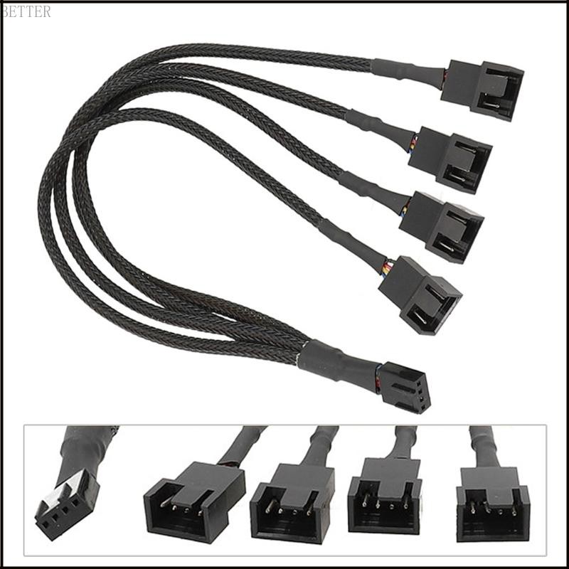 BETT 3 4 Way PC Fan Splitter 4 Pin PWM Fan Splitter Fan Header Splitter PC Fan
