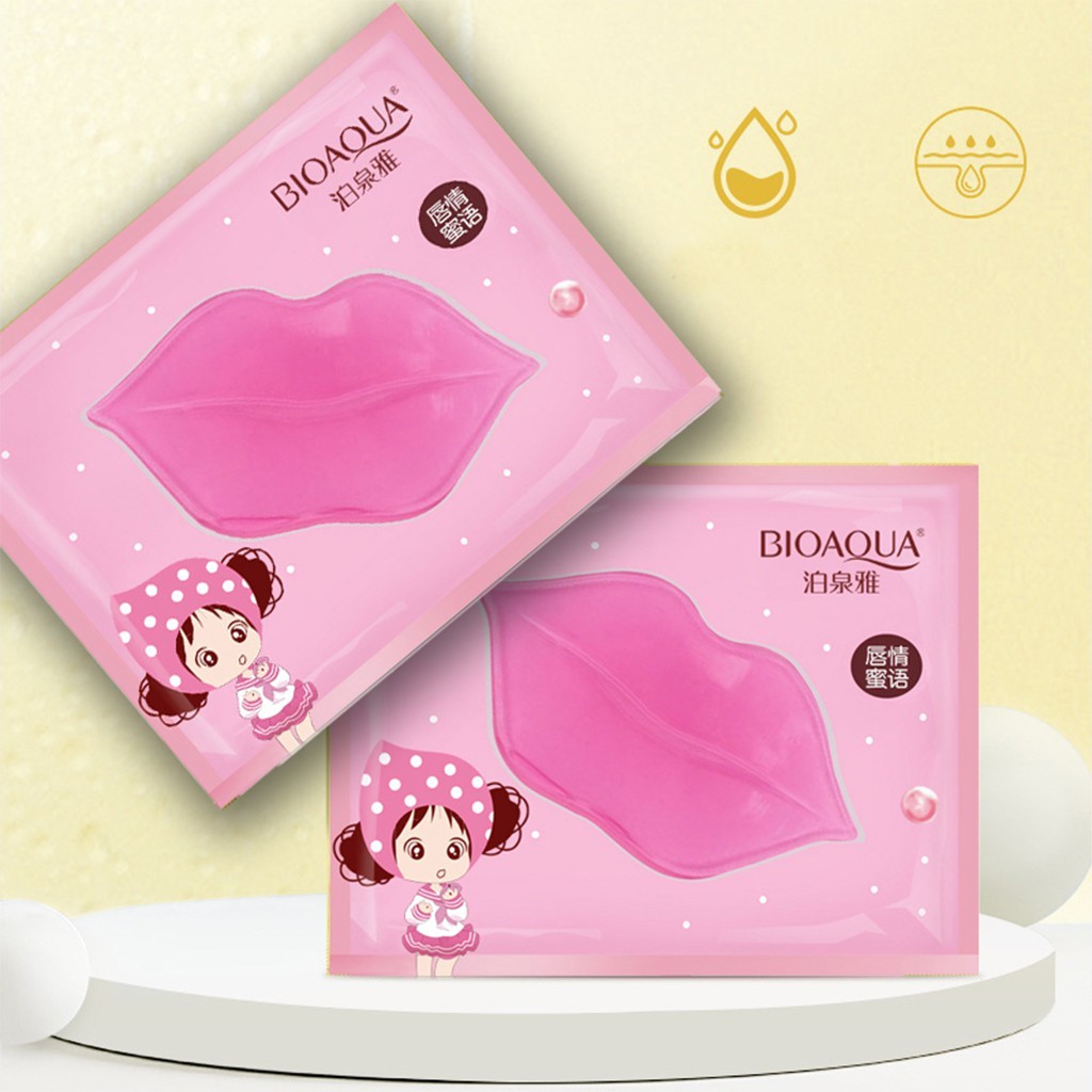 🔥HOT🔥 🌷BIOAOUA️🌷 มาร์คปาก มาร์คริมฝีปากชมพู ครัสตัลค อลลาเจน ช่วยให้ริมฝีปากชุ่มชื่น