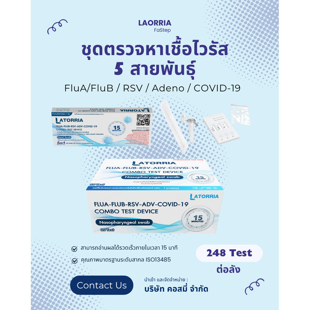 ชุดตรวจไข้หวัดใหญ่ เลือก3in1 ขึ้นไป Covid-19 ไข้หวัดใหญ่ รูปที่ 4