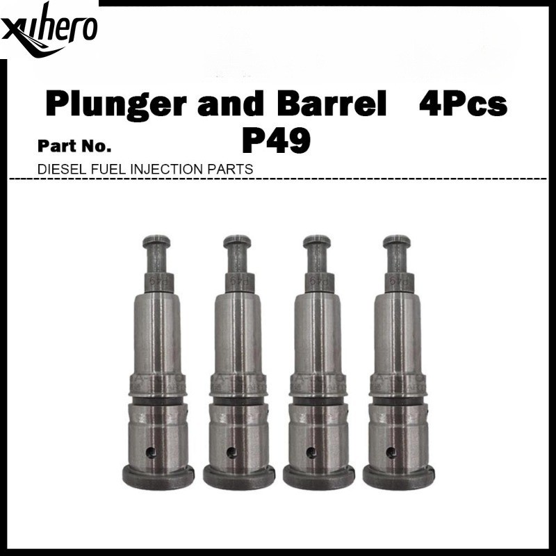 ลูกสูบ 4 ชิ้น P49 Plunger และชุดประกอบบาร์เรล 134101-6420 9411610328 สําหรับ Mitsubishi Fuso 8DC8 8D