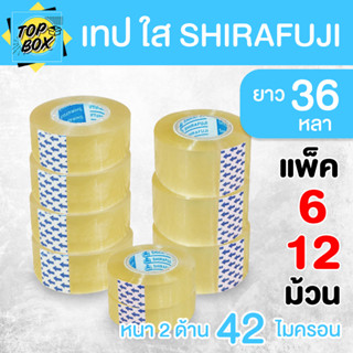 เทปใส กว้าง 12,18,24mm ยาว 36 หลา เเกน 1 นิ้ว (6 และ12 ม้วน)