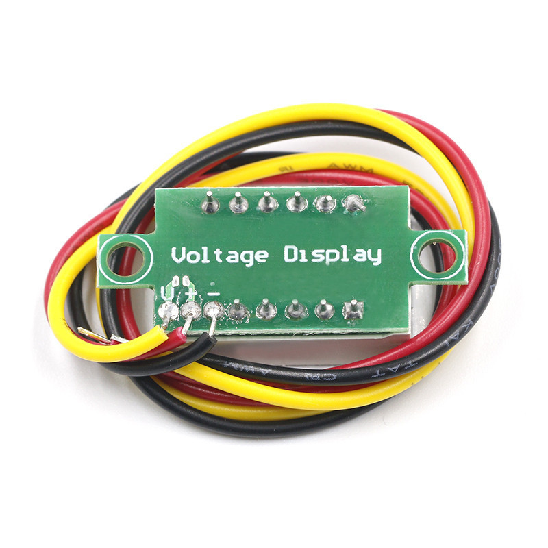 รถจักรยานยนต์ดิจิตอลจอแสดงผลเมตรสองสายโวลต์มิเตอร์ 1 ซม.DC4.5V-30V 3-Line DC โวลต์มิเตอร์หัว