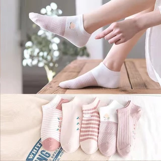 HOME818 ถุงเท้าข้อสั้น (1แพ็ค/10คู่) ถุงเท้าแฟชั่นเกาหลี เนื้อผ้านุ่ม มีให้เลือกหลายแบบ