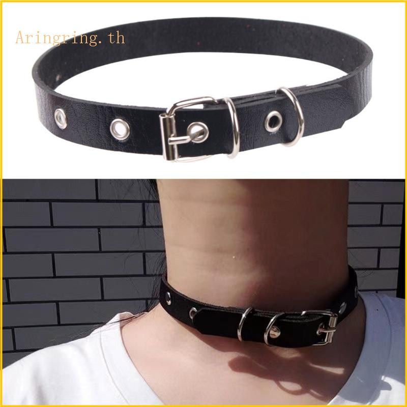 Arin Vintage Punk Rock PU หนังสร้อยคอสร้อยคอ Gothic เครื่องประดับสําหรับ Trendsetters และ Street สไตล์ผู้ที่ชื่นชอบ