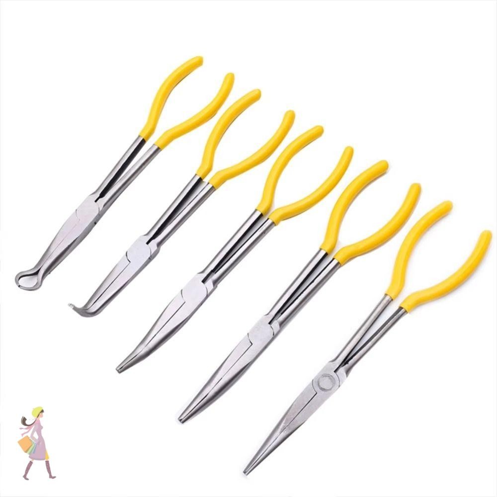 Ygbg Spanner คลิป, DIY ปลายงอตรงคีมจมูกยาวพิเศษ,ทนทานอุปกรณ์เสริมในรถยนต์เครื่องมือเครื่องมือช่างคีมถอดลวด