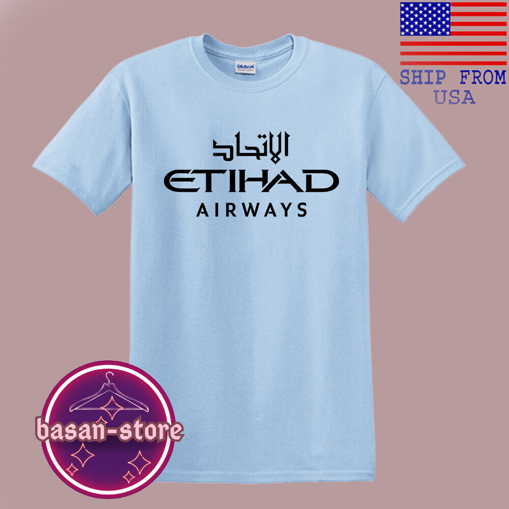 เสื้อยืดผู้ชายสีฟ้าอ่อน สำหรับสายการบิน Etihad Airways