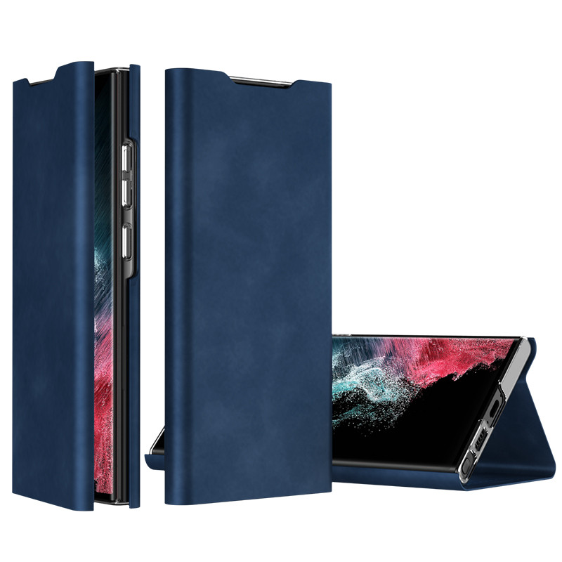 Magnetic Flip Leather Kickstand Card Holder Slot Case สําหรับ Samsung Galaxy S24 S23 S22 Ultra Plus ฝาครอบป้องกัน