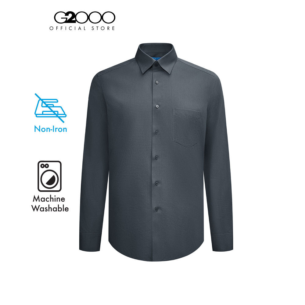 G2000 เสื้อเชิ้ตแขนยาวแบบทางการสำหรับผู้ชาย ทรง Smart Fit รุ่น 4112176296 DARK GREY
