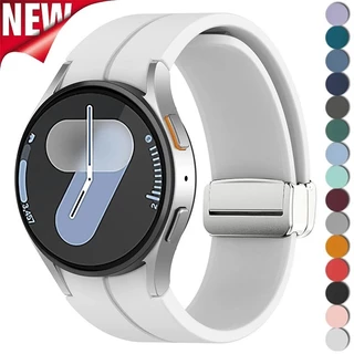 สายซิลิโคนแม่เหล็กสําหรับ Samsung Galaxy Watch 7 6 5 4 40/44 มม.5Pro 45 มม.สร้อยข้อมือสําหรับ Galaxy Watch 6 4Classic 43 มม.47 มม.