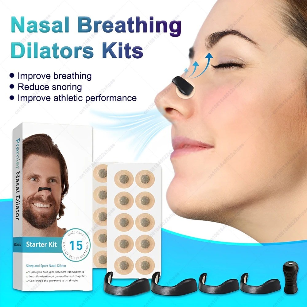 Breathing Nasal Strip Starter Kit Nasal Dilator extender Boost Oxygen Breath Refill Tabs ปรับปรุงการ