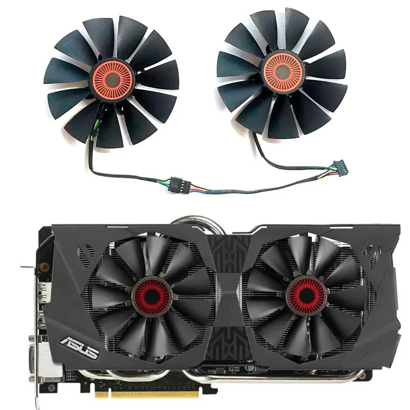 95 มม.FD10015H12S 0.55A 5Pin GTX980 980Ti Cooler พัดลมสําหรับ ASUS STRIX GTX 970 980 780 TI R9 380 ก