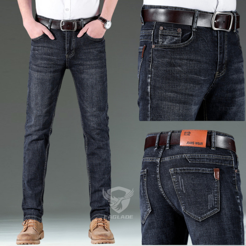 Eaglade กางเกงยีนส์ผ้ายืดลําลองสีน้ําเงินเข้ม 816 C03