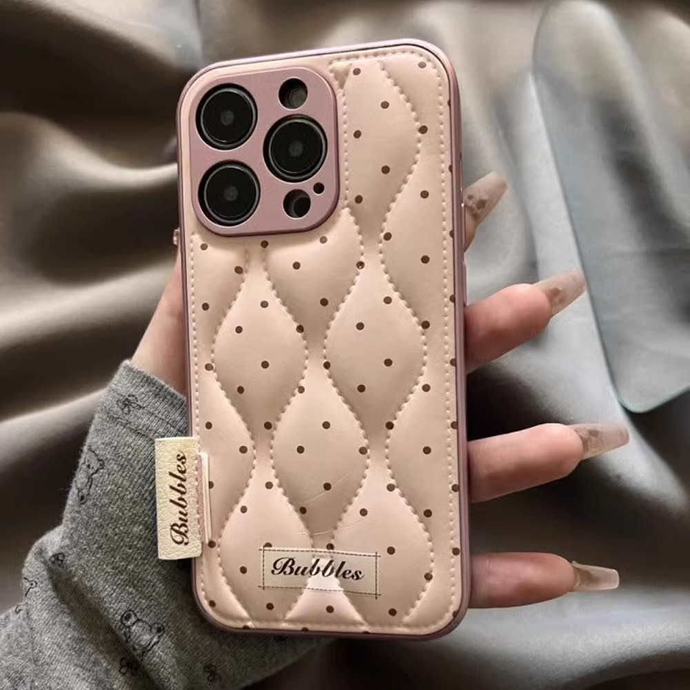 เคส Iphone ฤดูหนาวลงเสื้อแจ็คเก็ต Iphone 11 เกาหลี Polka Dot หนังกรณีกันน้ํา Iphone 14 Pro Max Thicken กล้องป้องกันกรณีสําหรับ iPhone 17 16 15 14 13 12 11 Pro Max - รูปที่ 2