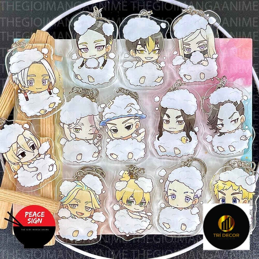พวงกุญแจพิมพ์ลาย TOKYO REVENGERS - TAKEMICHIS THEATER ver BATH SOAP อะนิเมะจิบิมิกะในอะคริลิคน่ารัก