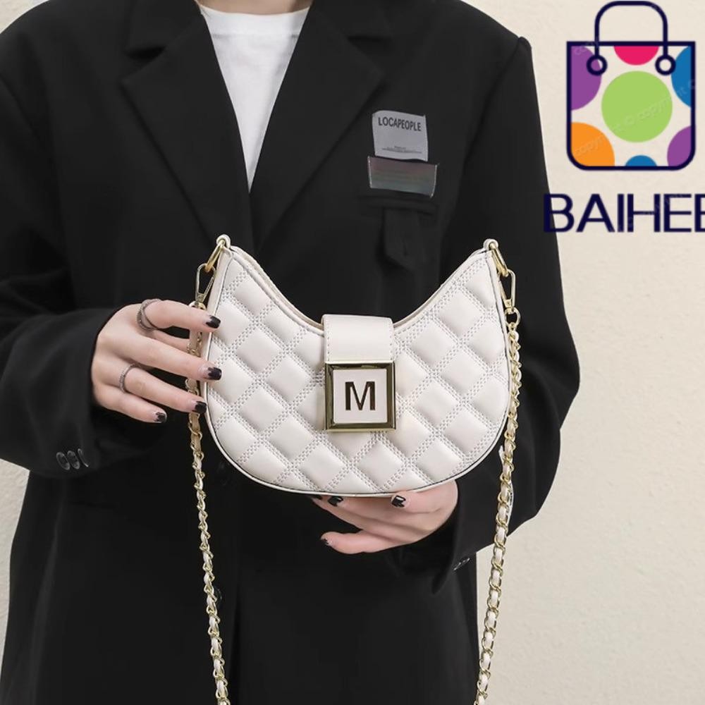 【สต็อกพร้อม 】_Baihee กระเป๋าสะพายไหล่ หนัง PU ทรงสี่เหลี่ยม ขนาดเล็ก สีพื้น สําหรับสตรี