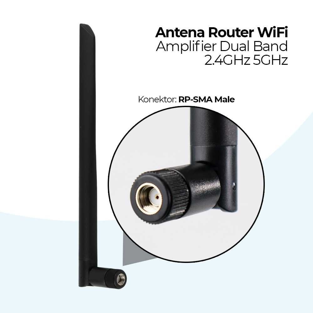 [ INVASTORE ] CDSENET WiFi Router Antenna Dual Band Amplifier 2.4GHz 5GHz 6dBi RP-SMA