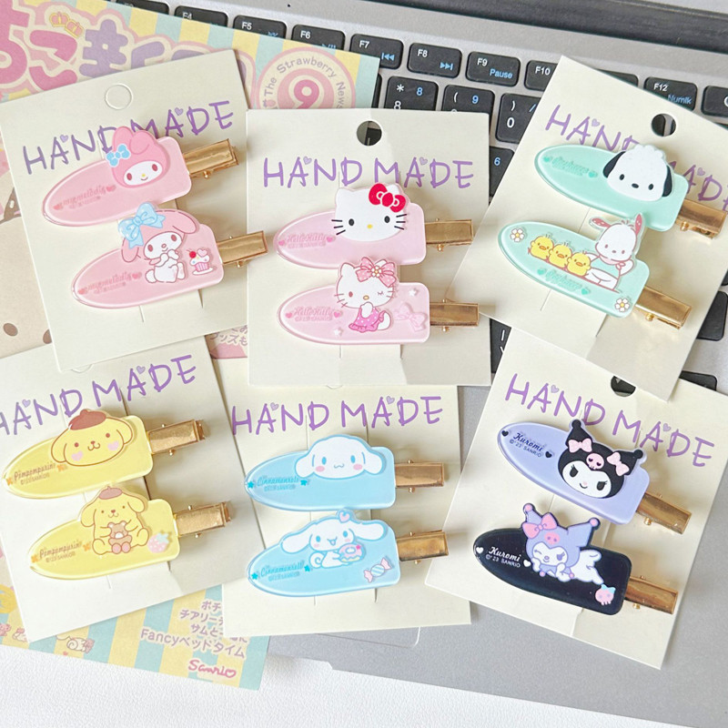 Rubuyou คลิปปากเป็ดน่ารัก Sanrio Trackless Hair Clip การ์ตูนหวานคลิปปังสำหรับผู้หญิง