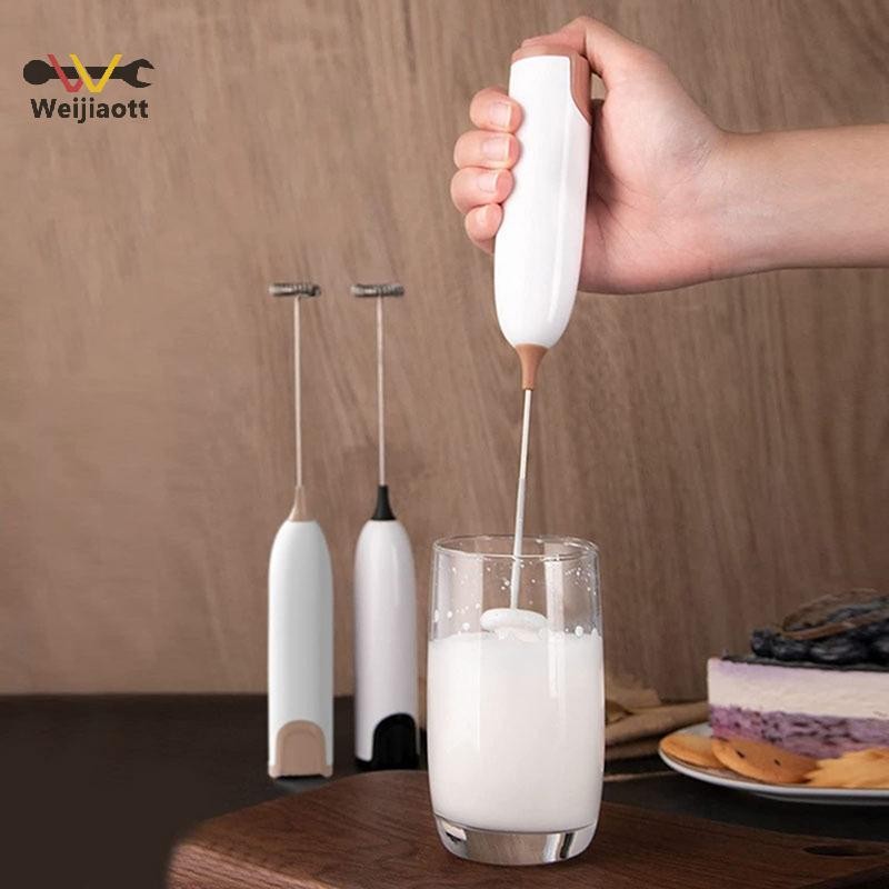 Weijiaott ไฟฟ้า Frother นมครัวเครื่องดื่ม Foamer Whisk Mixer Stirrer กาแฟ Creamer ปัด Frothy Blend Whisker ไข่ Beater เครื่องมือห้องครัว TH