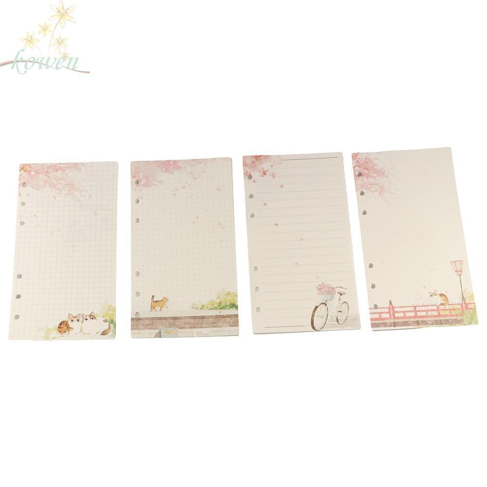 Kowen 80 แผ่นหลวมใบเปล่า AgendaPages Notebook Refill Notebook Binder Line หน้า A6