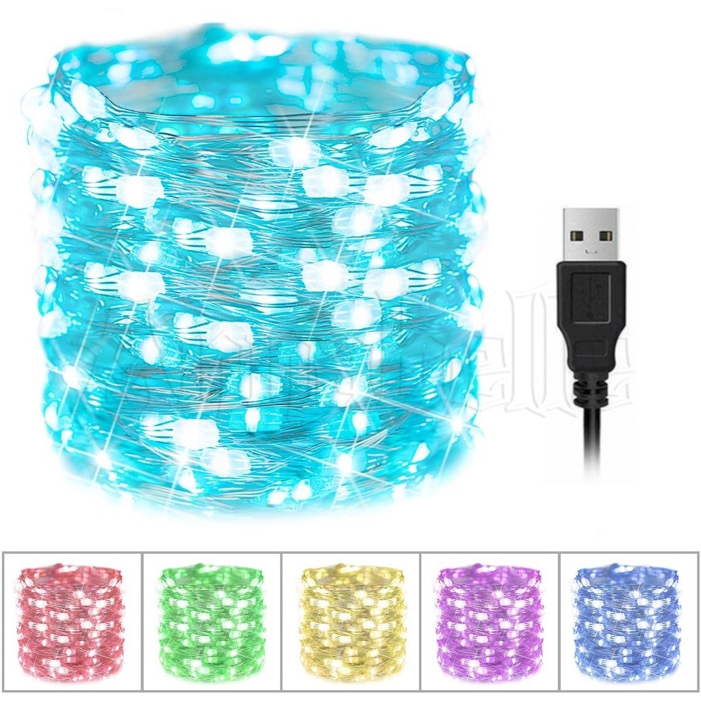 2m/5m/10m USB Plug In String Fairy ไฟ/USB LED String light Fairy คริสต์มาสลวดทองแดงไฟ/กันน้ํา Fairy ไฟสําหรับคริสต์มาสงานแต่งงานตกแต่ง/ร้อน