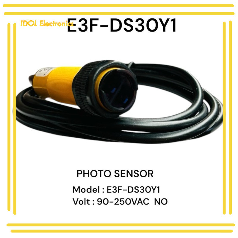 ราคาถูก! E3F-DS30Y1 E3F-DS30Y2   ร้านในไทย PHOTO SENSOR E3F-DS30Y2 Volt:90-250VAC NC