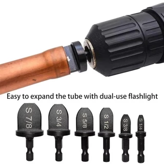 LANSEL1 5/6 ชิ้นท่อทองแดง Expander, เหล็กหกเหลี่ยมจับท่อรู Flare Extender, Take-over เครื่องมือคู่มือ HVAC ซ่อมชุด Swage เครื่องมือ