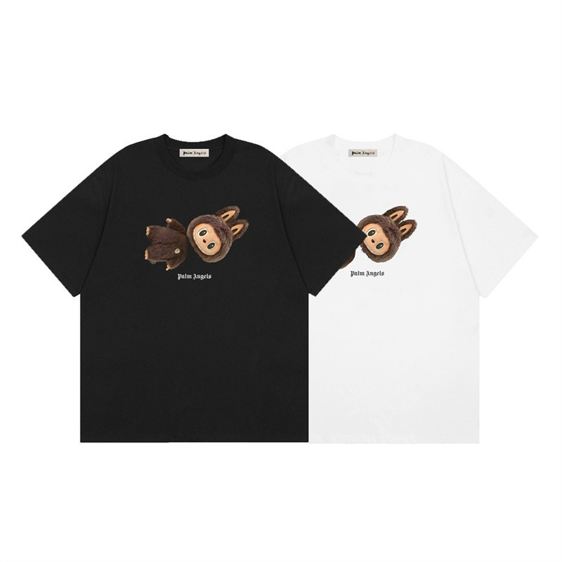 เสื้อยืดผ้าฝ้ายสำหรับผู้ชายและผู้หญิง ออกแบบแฟชั่น ขนาดใหญ่ ลายตัวอักษรครึ่ง arc บนหลัง เหมาะสำหรับฤดูร้อน