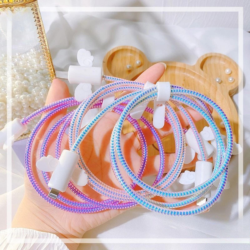 เชือกป้องกันเส้นเลเซอร์ 1.4 ม. ที่เก็บสาย USB ข้อมูล/ฝาครอบป้องกันสายหูฟัง/สายชาร์จ USB ฝาครอบป้องกั