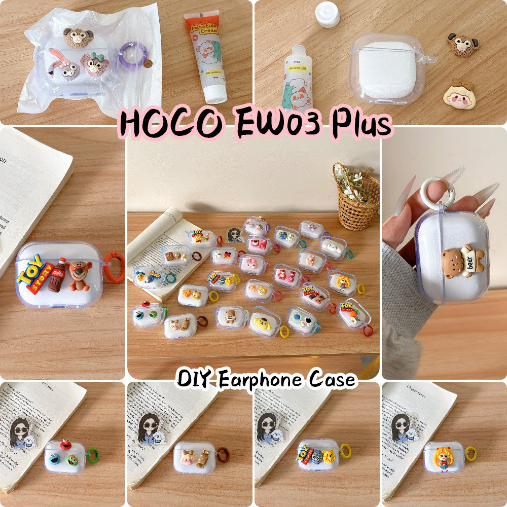 Trend FrontFor HOCO EW03 Plus Case Casing Soft Silicone DIY Simple Cartoon Headphone Case Cover NO.1