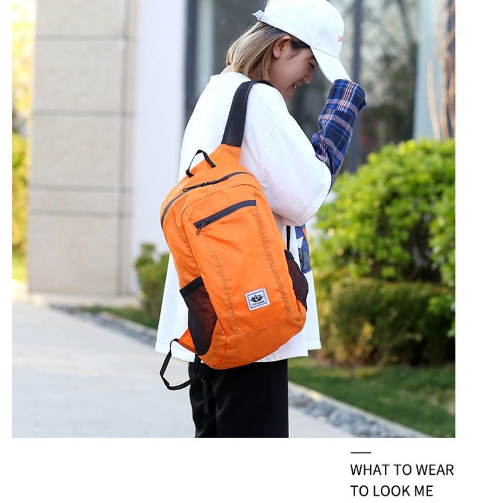 วูชิ กระเป๋าปีนเขาพับ,กระเป๋าเป้สะพายหลังผ้าใบเบาพับได้,แบบพกพากันน้ํา20ล กระเป๋าเดินทางความจุขนาดใหญ่ปีนเขาเดินป่า - รูปที่ 7