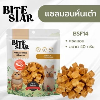 Bite Star ขนมฟรีซดรายสัตว์เลี้ยง แมว สุนัข Freeze Dried ชิ้นเนื้อแท้ ไม่เติมเกลือ ขนาด 40 กรัม