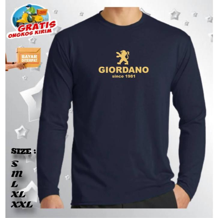 รับ 1 ชิ้น Giordano Sinc โลโก้ Gold Distro เสื้อยืดแขนยาวผู้ชายผู้หญิง Polyflex หน้าจอพิมพ์ 3d วัสดุ