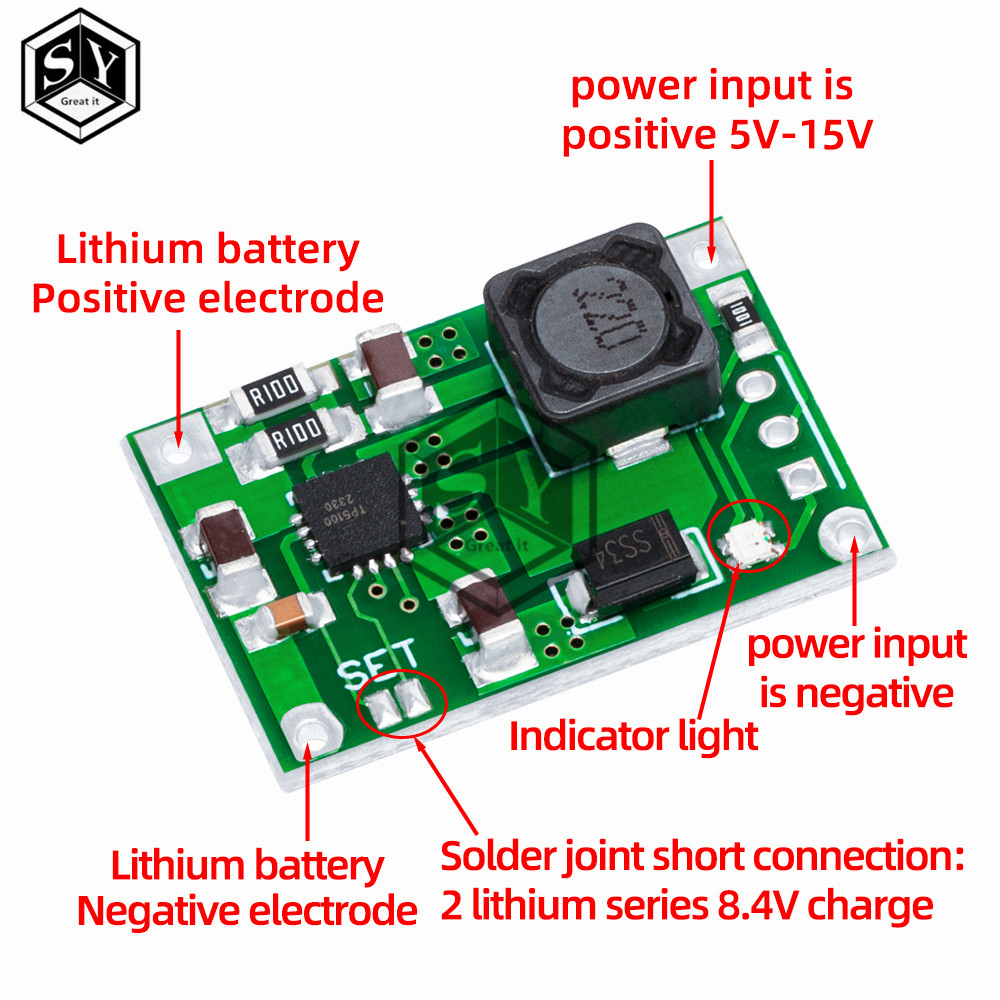 TP5100 Dual/Single-Cell 2A Lithium Battery Charger Module - บอร์ดชาร์จสวิตช์โหมด 8.4V/4.2V พร้อมกระแ