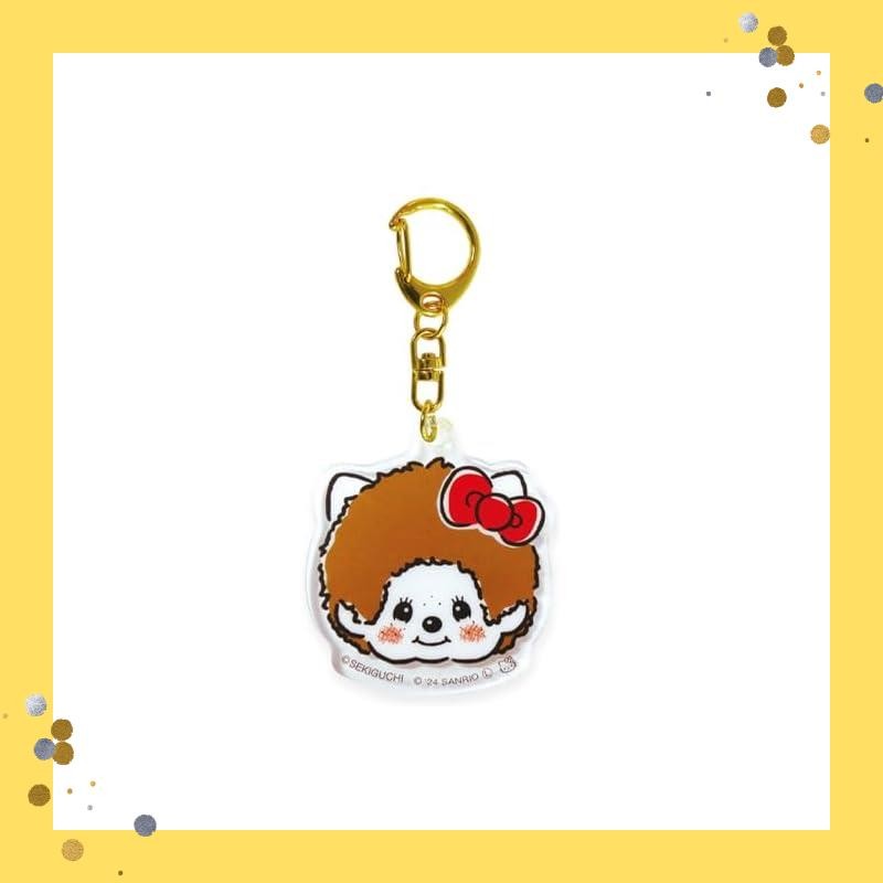 K-Company Monchichi x Hello Kitty Acrylic Keychain Face MKT-AK-FC H4.9 x W4.3 x D0.3cm