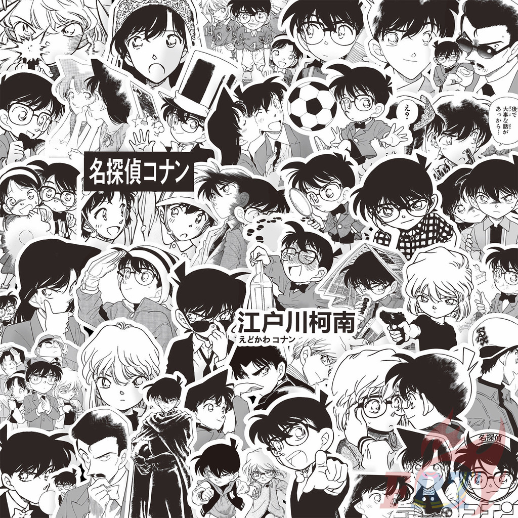 80ชิ้น/เซ็ต ❉ Detective Conan Series 02 สติ๊กเกอร์ขาวดําคลาสสิก ❉ สติ๊กเกอร์ DIY Fashion Doodle Decals ราคา ถูกที่สุด ดีลบีเคเค
