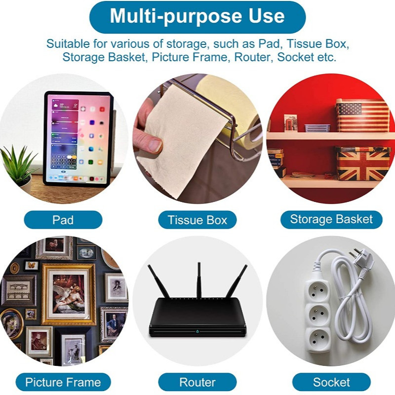 1/5 ชุดติดผนัง Heavy Duty Hooks - Self กาว Traceless Nail-Free Power Strip Fixators - รูปที่ 4