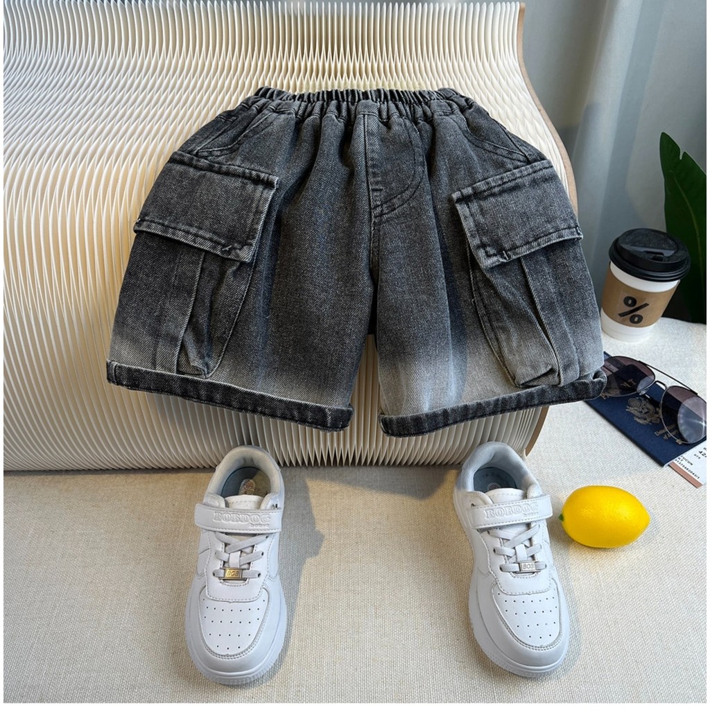 ชุดสูทเด็กชายฤดูร้อนอินเทรนด์-เด็กหล่อแฟชั่นกางเกงขาสั้นแขนสั้นชุดสองชิ้น - รูปที่ 7