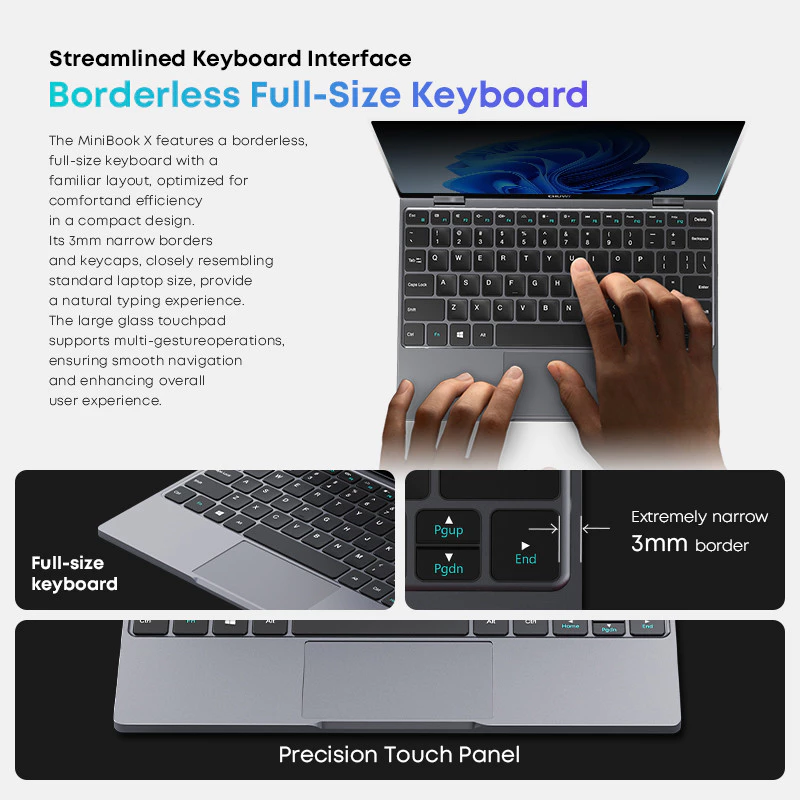 2026 Chuwi Minibook X 1-In-2 Tablet With Intel N150 10.51-Inch Fhd Ips Screen Lpddr5 12Gb 512G Ssd Windows 11 1200x1920 Laptop thumbnail 9