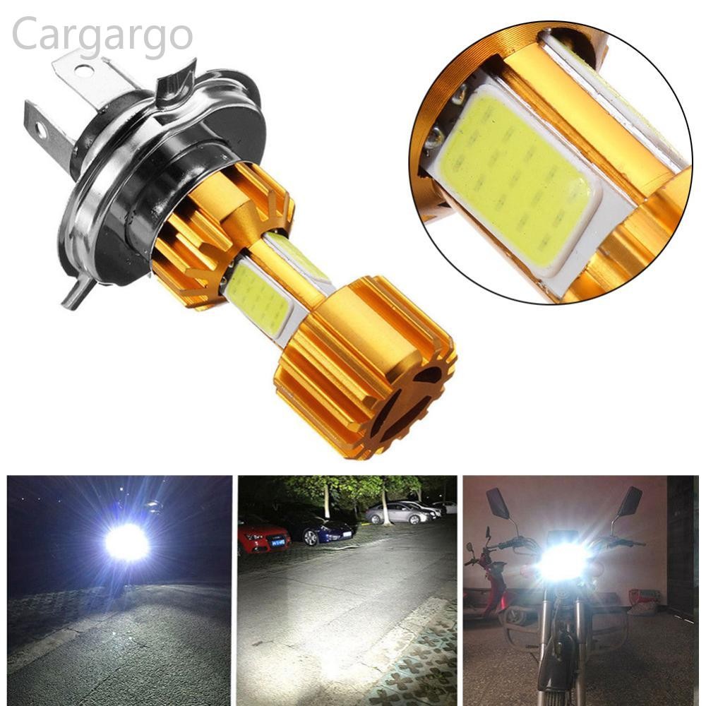 Cargargo 1 PC H4 LED 3 COB ไฟหน้ารถจักรยานยนต์หลอดไฟ 6000K Hi/Lo Beam Light สีขาว 2000LM 18W N8Z1