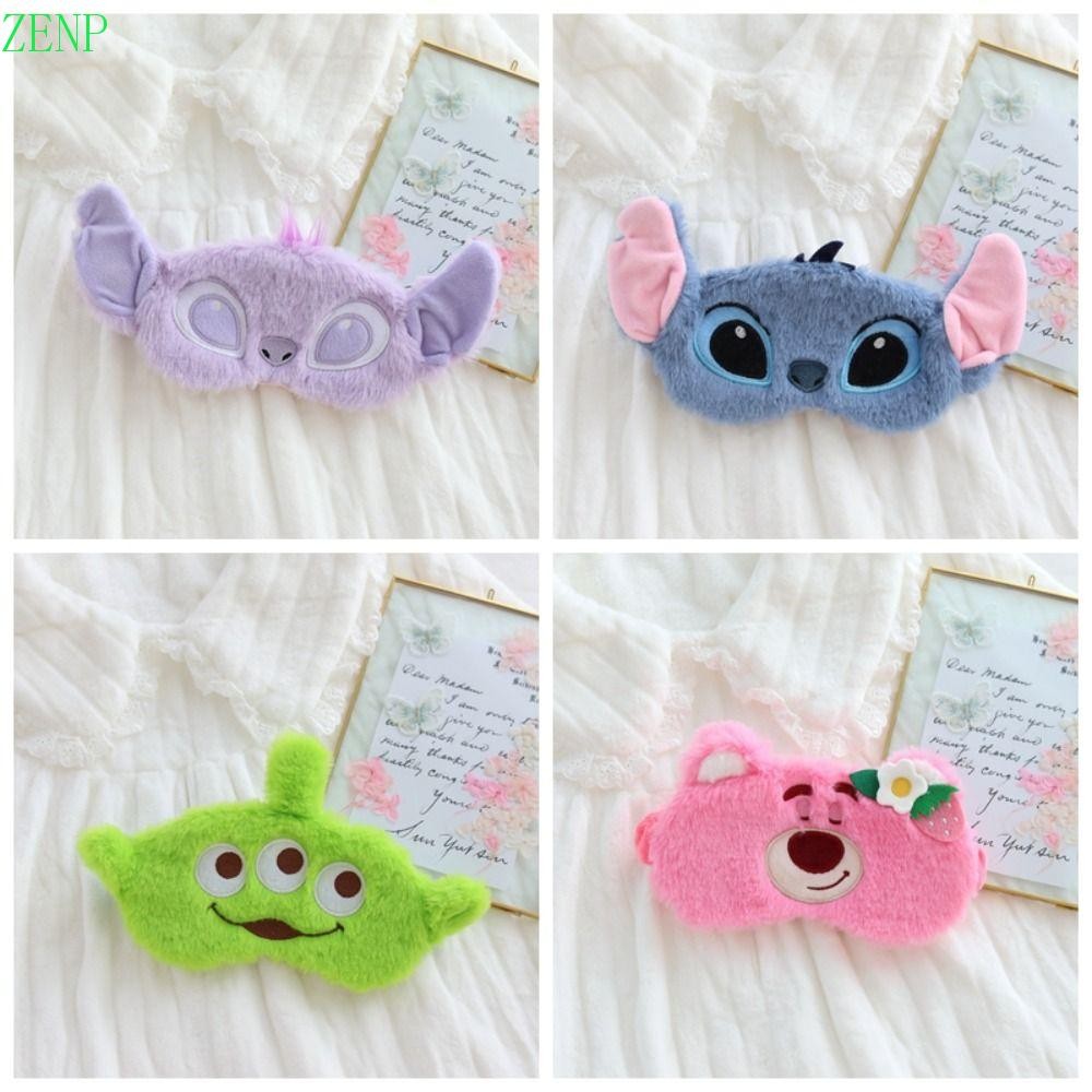 Zenpulse Plush Eye Mask,การ์ตูนปรับนอนปิดตา,แบบพกพาStitch Sunshade Strawberry Bear Eye Patch Travel