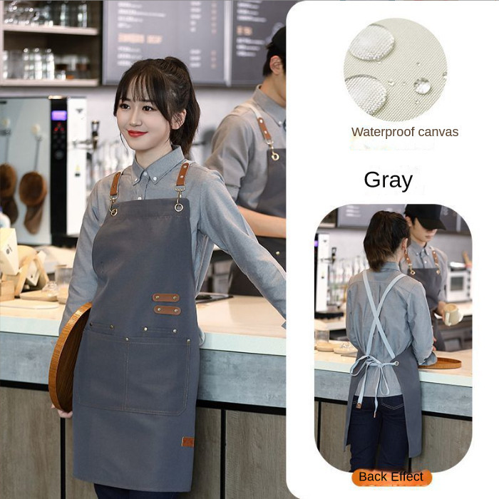 ผ้ากันเปื้อนยีน ผ้าแคนวาส กันน้ํา น้ําหนักเบา สามารถปรับได้ เหมาะกับใส่ทํางาน สําหรับผู้ชาย และผู้หญิง - รูปที่ 3