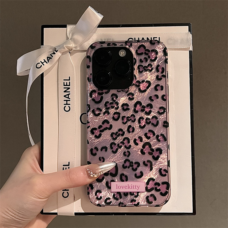ใหม่สีชมพูเสือดาวพิมพ์รูปแบบพรีเมี่ยมเลเซอร์ Glacier รูปแบบเคสโทรศัพท์ Anti-Fall เคสโทรศัพท์สําหรับ iPhone 16 Promax 15 Promax 11 12 13 Mini 14plus 11 Pro Max X XS XR XS Max 78 7Plus
