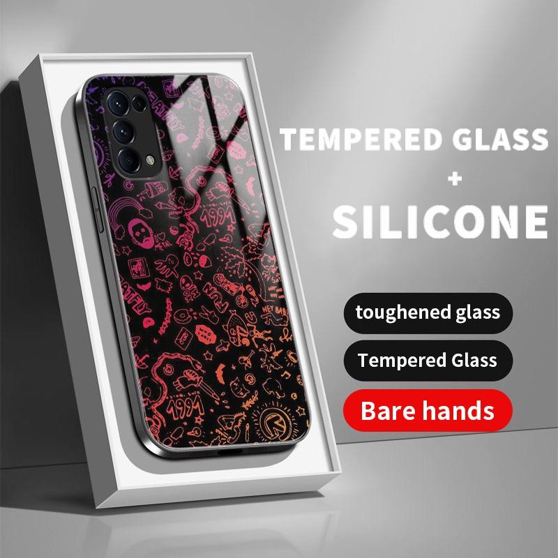 เหมาะสำหรับ OPPO Reno5 4G 5G Reno4 F Lite Reno2 Z Reno3 กรณีโทรศัพท์ป้องกันการตกเคส Simple Write Bad