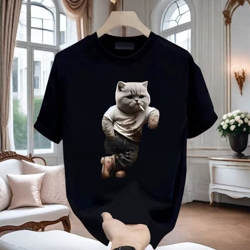 เสื้อยืดแขนสั้นทรงสลิมสำหรับผู้ชายเสื้อยืดคอกลมแฟชั่นผู้ชายสไตล์เกาหลีสำหรับฤดูร้อนเสื้อแขนสั้นแบบเรียบง่ายเสื้อยืดแบรนด์แฟชั่นลำลองทรงหลวมสำหรับผู้ชาย